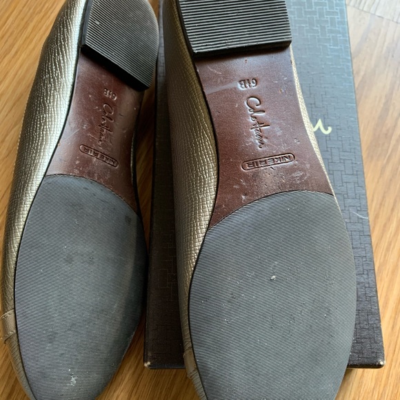 Cole Haan Nike Air Silver Leather Ballet Flats - Picture 2 of 3